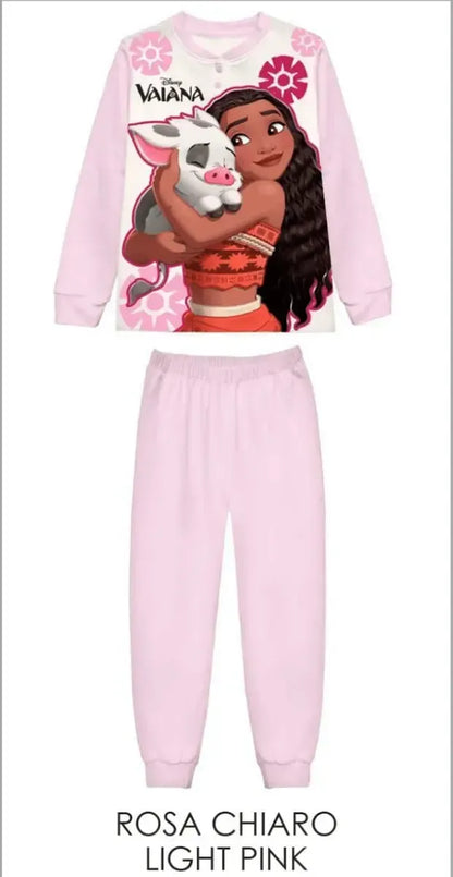 Pigiama caldo cotone Princess Vaiana Disney interlock bambina baby DY50A3921