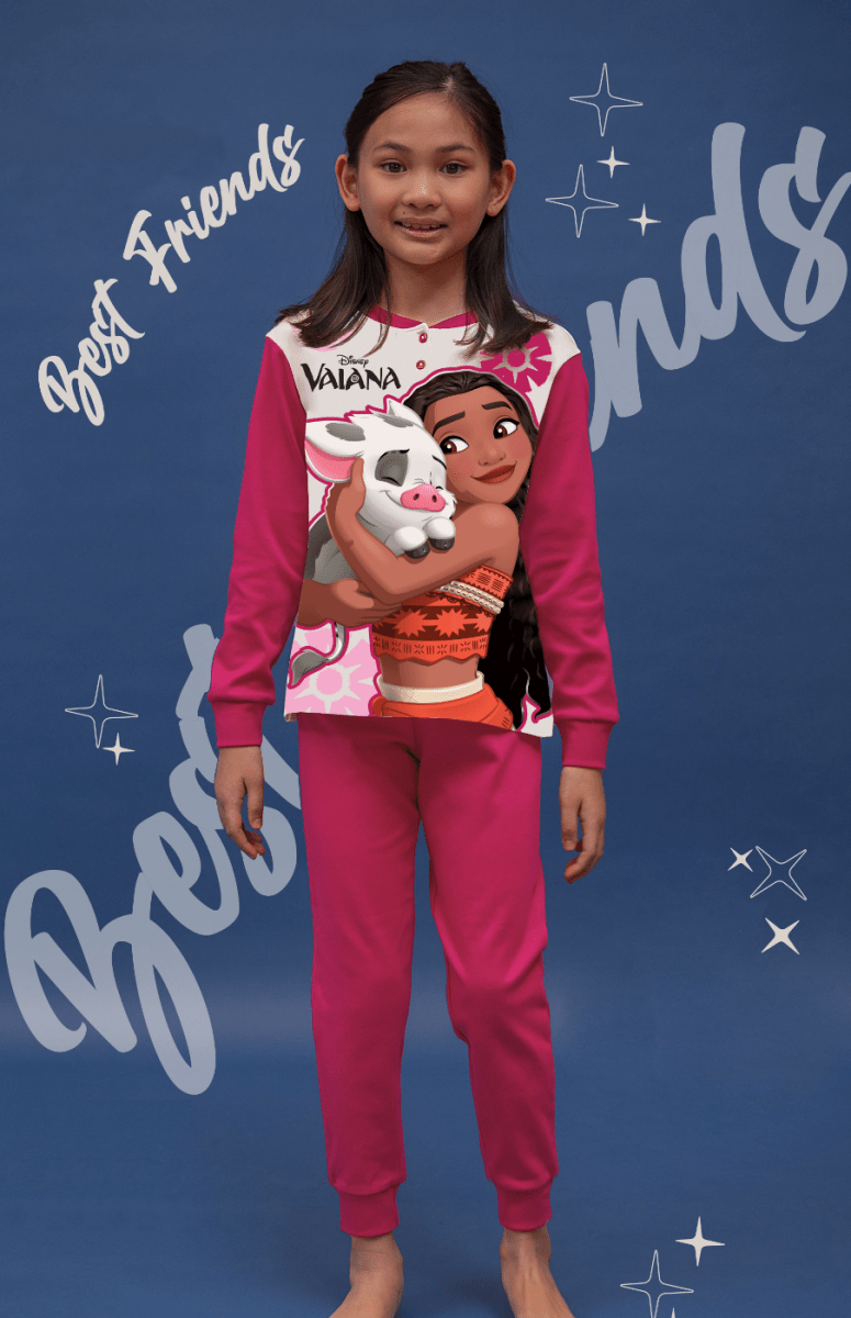 Pigiama caldo cotone Princess Vaiana Disney interlock bambina baby DY50A3921