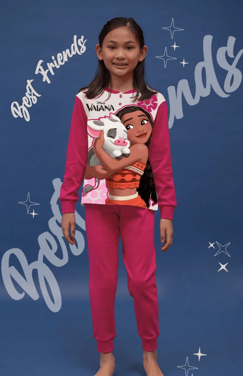 Pigiama caldo cotone Princess Vaiana Disney interlock bambina baby DY50A3921