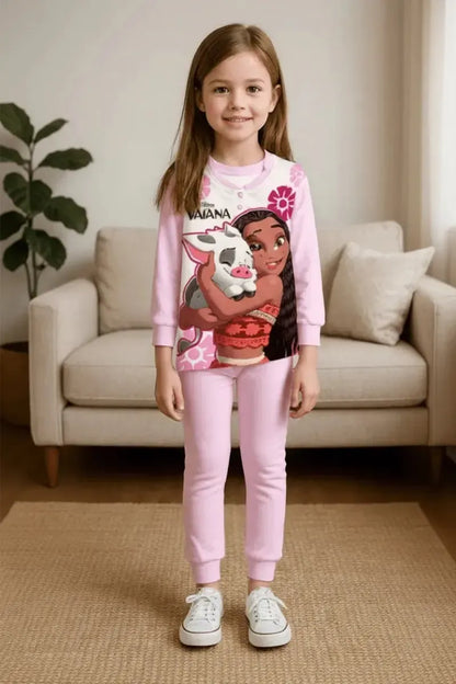 Pigiama caldo cotone Princess Vaiana Disney interlock bambina baby DY50A3921