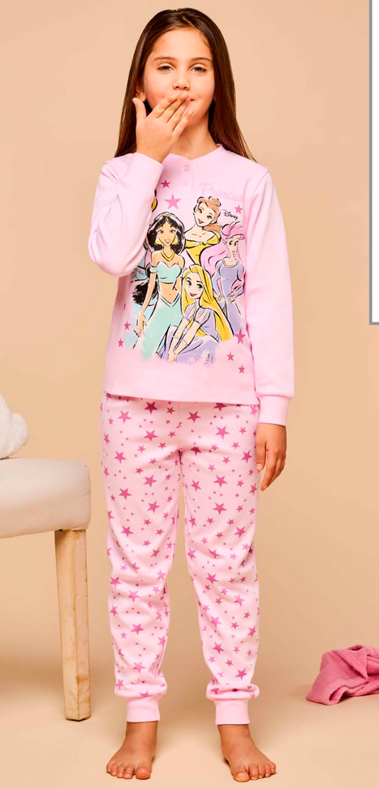 Pigiama caldo cotone Princess interlock bambina baby DY50A5492
