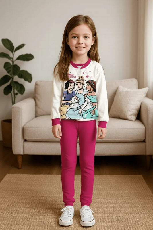 Pigiama caldo cotone Principesse Disney interlock bambina baby DY50A6374