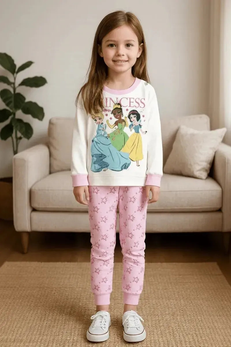 Pigiama caldo cotone Principesse Disney interlock neonata bambina DY32A1438