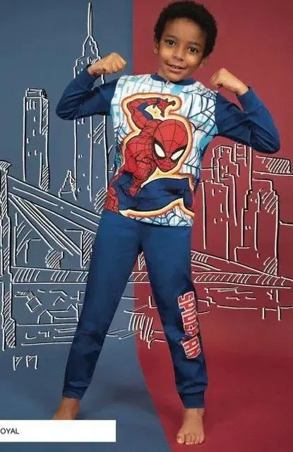 Pigiama caldo cotone Spiderman Marvel interlock bambino baby MV40M4403