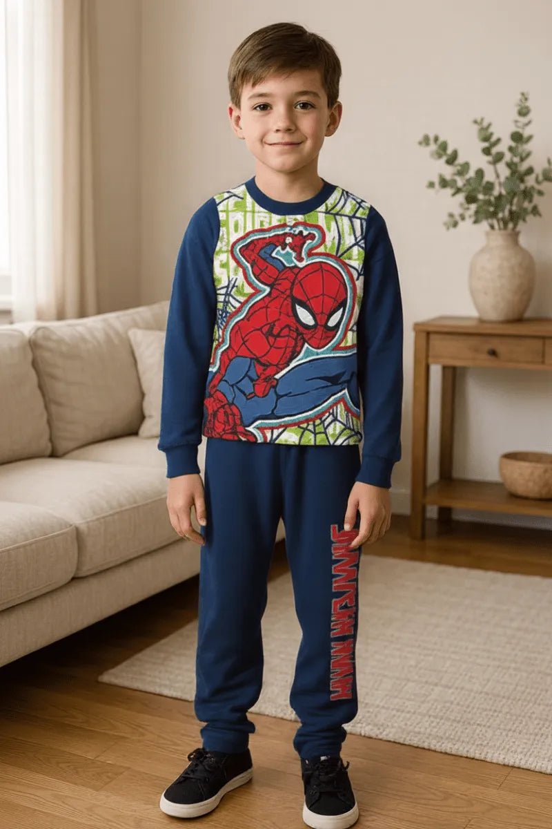 Pigiama caldo cotone Spiderman Marvel interlock bambino baby MV40M4403