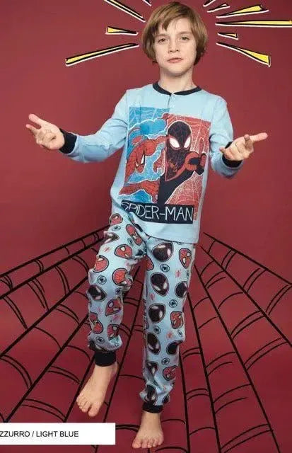 Pigiama caldo cotone Spiderman Marvel interlock bambino baby MV40M4404