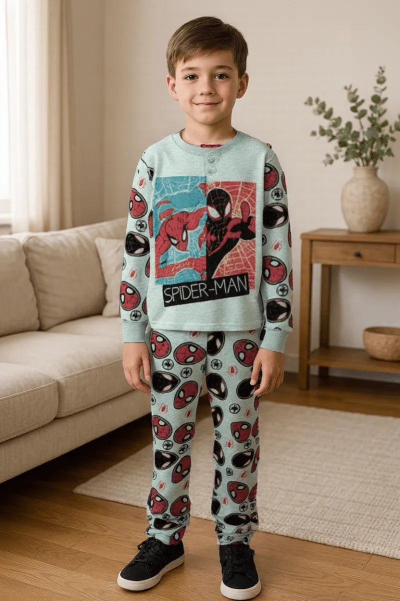 Pigiama caldo cotone Spiderman Marvel interlock bambino baby MV40M4404