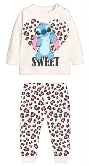 Pigiama caldo cotone Stitch interlock neonata bambina DY32P0317