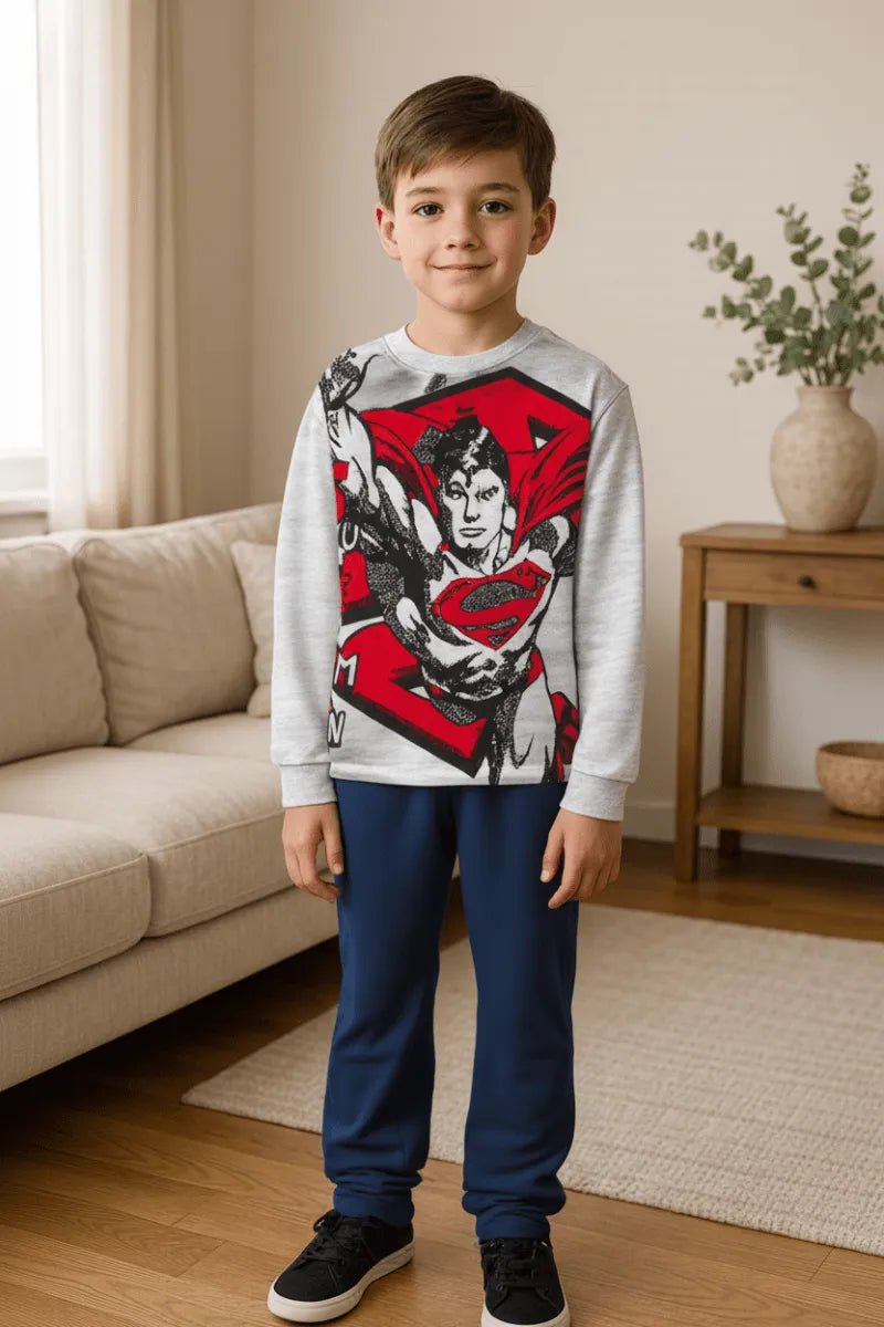 Pigiama caldo cotone Superman DC interlock bambino baby DC40M7619