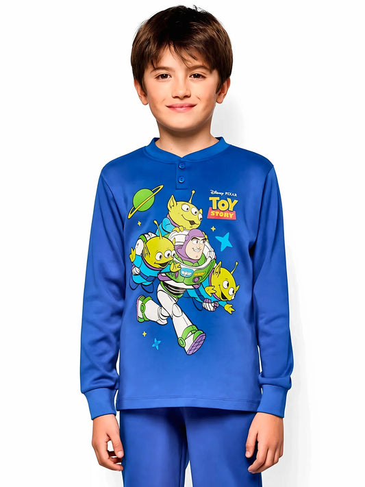 Pigiama caldo cotone Toy Story interlock bambino DY40Z0401, colore royal
