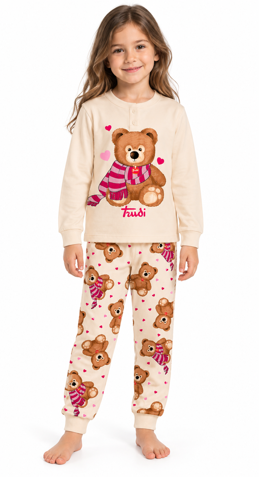 Pigiama caldo cotone Trudi interlock bambina baby TR50L8965