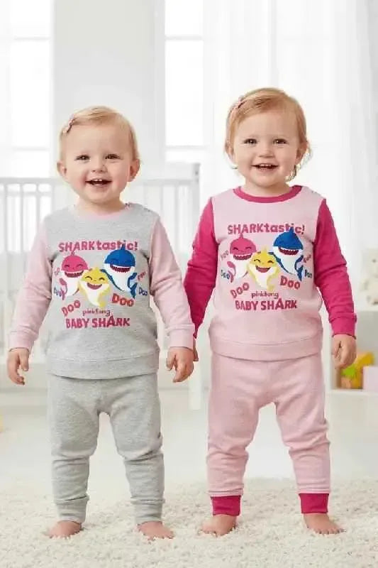 Pigiama caldo cotone neonata bambina Baby Shark Disney interlock BS32P8809