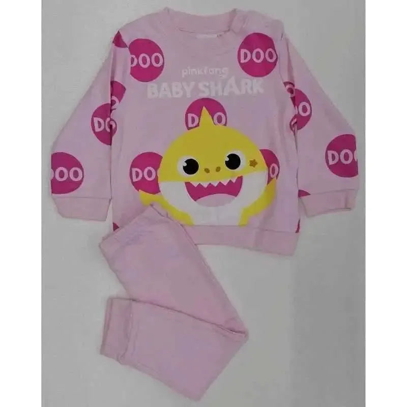 Pigiama caldo cotone neonata bambina Baby Shark Disney interlock