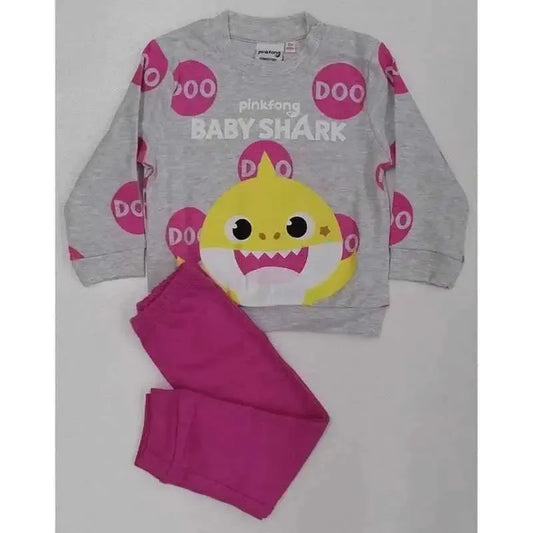 Pigiama caldo cotone neonata bambina Baby Shark Disney interlock