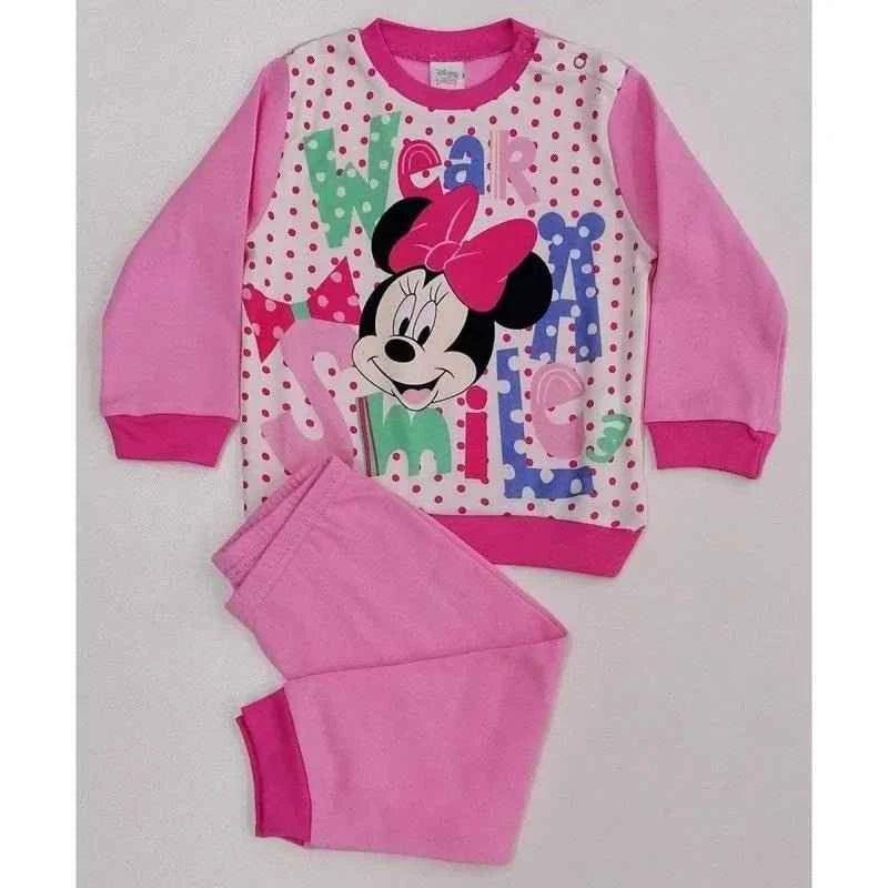 Pigiama caldo cotone neonata bambina Minnie Disney interlock 4110