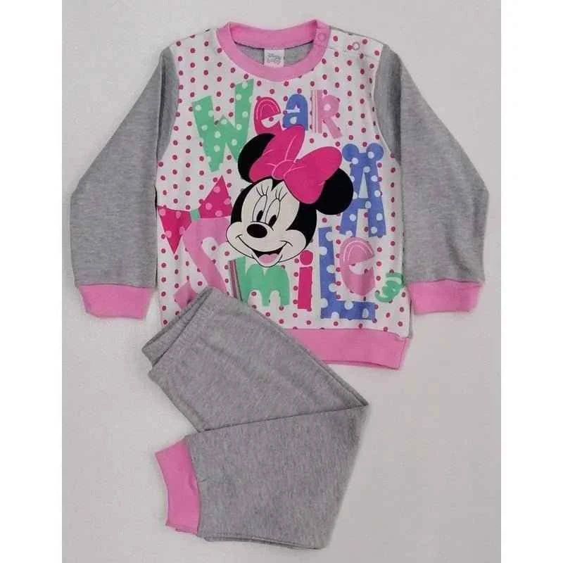 Pigiama caldo cotone neonata bambina Minnie Disney interlock 4110