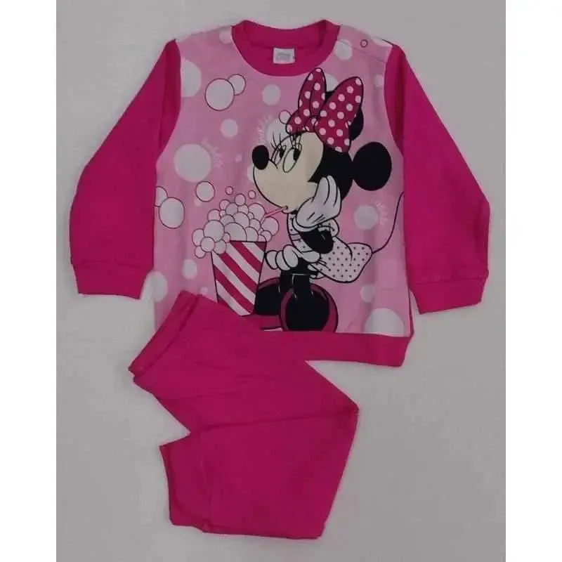 Pigiama caldo cotone neonata bambina Minnie Disney interlock 4112