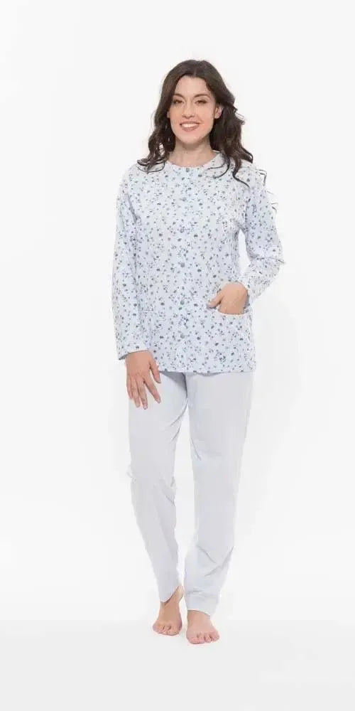 Pigiama calibrato donna Jersey aperto Gary puro cotone R50031CONF
