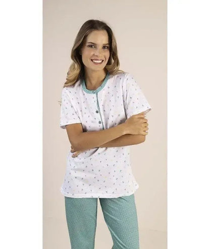 Pigiama calibrato donna Jersey mezza manica serafino Gary puro cotone 5358CONF