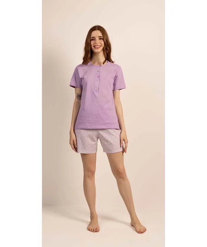 Pigiama calibrato donna mezza manica pantaloncino Gary puro cotone 5273CONF