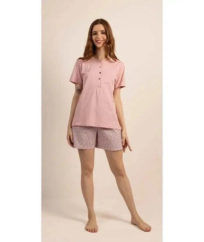 Pigiama calibrato donna mezza manica pantaloncino Gary puro cotone 5273CONF