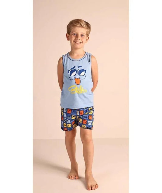 Pigiama canotta pantaloncino bambino jersey puro cotone Gary 2165