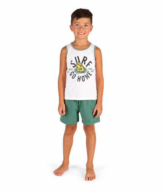 Pigiama canotta pantaloncino bambino jersey puro cotone Gary Z25090