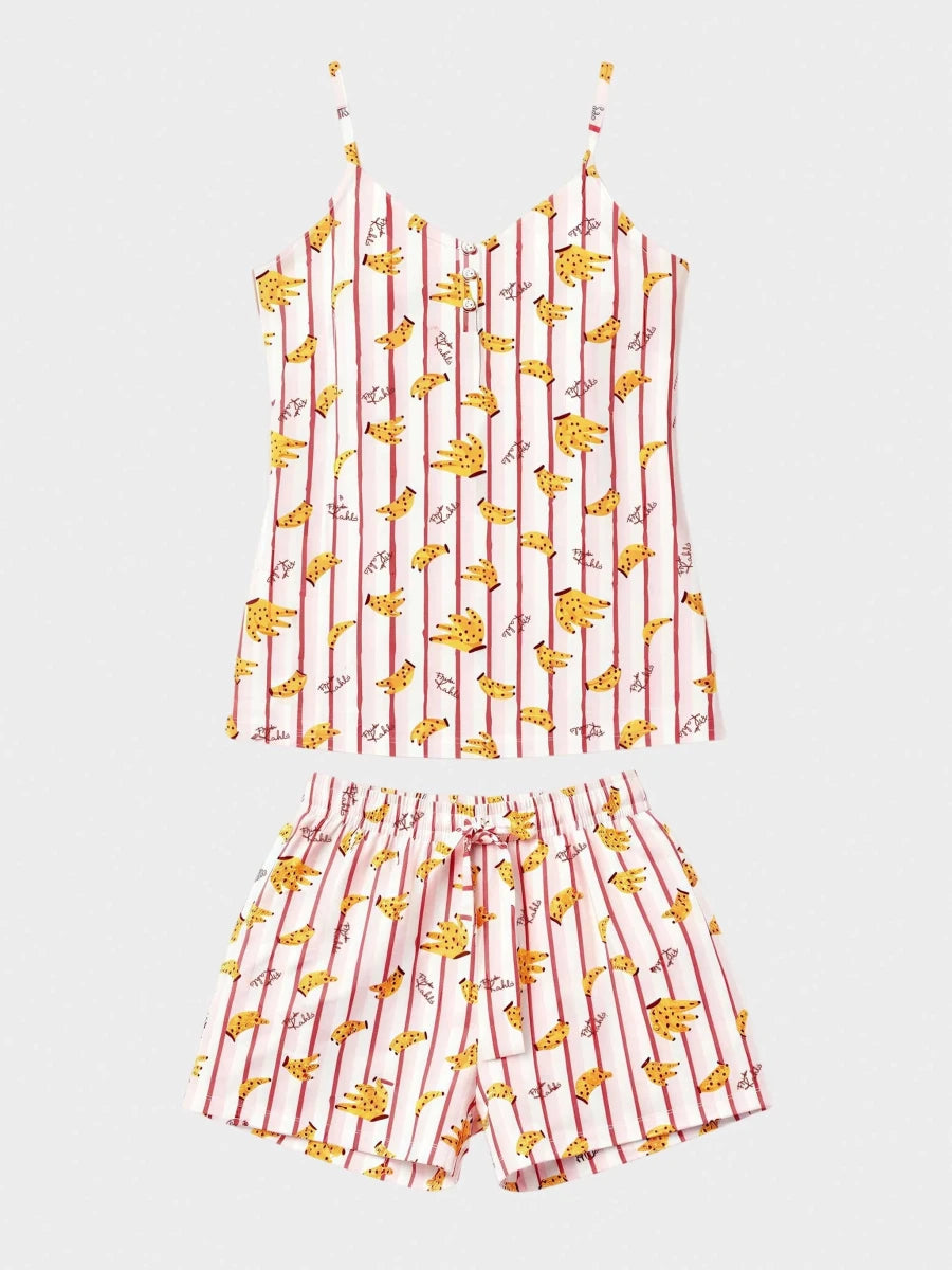 Pigiama canotta top shorts donna in puro cotone Frida Kahlo Gisela 20415