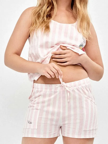Pigiama canotta top shorts donna in puro cotone Frida Kahlo Gisela 20416