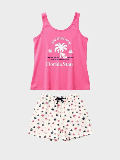 Pigiama canotta top shorts donna in puro cotone Snoopy Peanuts Gisela 20409