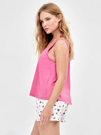 Pigiama canotta top shorts donna in puro cotone Snoopy Peanuts Gisela 20409