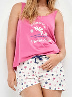 Pigiama canotta top shorts donna in puro cotone Snoopy Peanuts Gisela 20409