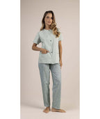 Pigiama conformato donna Jersey mezza manica aperto Gary puro cotone 5366CONF