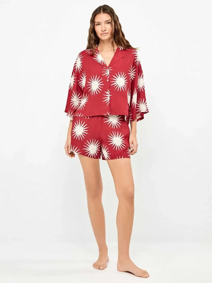Pigiama corto donna manica corta aperta short inviscosa Gisela 20372/20375
