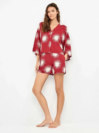 Pigiama corto donna manica corta aperta short inviscosa Gisela 20372/20375