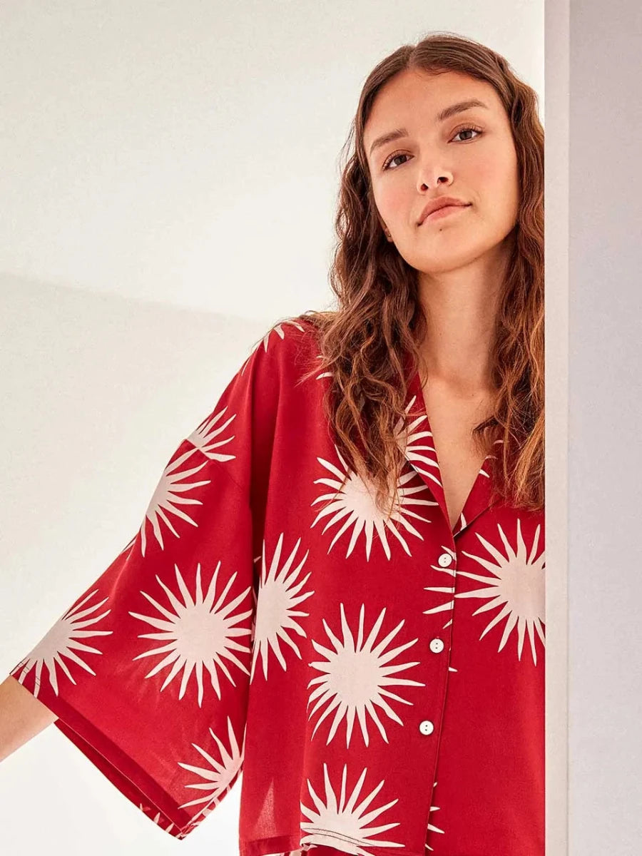 Pigiama corto donna manica corta aperta short inviscosa Gisela 20372/20375