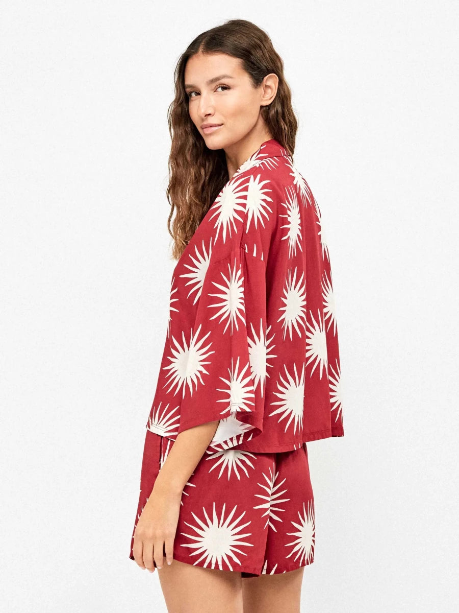 Pigiama corto donna manica corta aperta short inviscosa Gisela 20372/20375