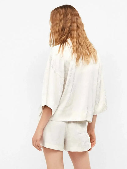Pigiama corto donna mezza manica aperta short in raso Gisela 20389