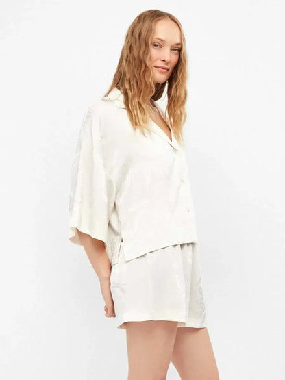 Pigiama corto donna mezza manica aperta short in raso Gisela 20389