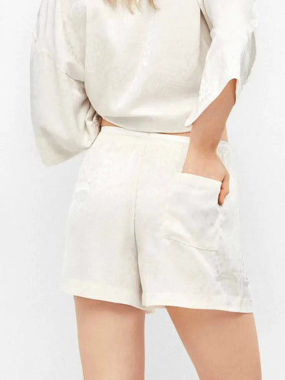 Pigiama corto donna mezza manica aperta short in raso Gisela 20389