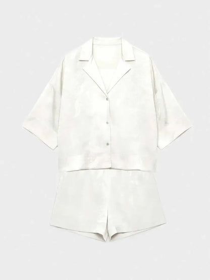 Pigiama corto donna mezza manica aperta short in raso Gisela 20389