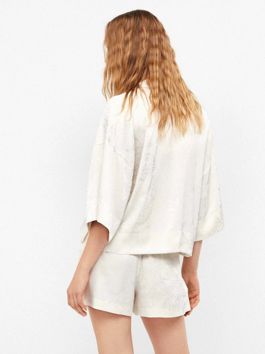 Pigiama corto donna mezza manica aperta short in raso Gisela 20389