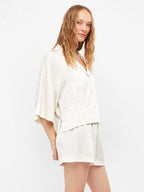 Pigiama corto donna mezza manica aperta short in raso Gisela 20389