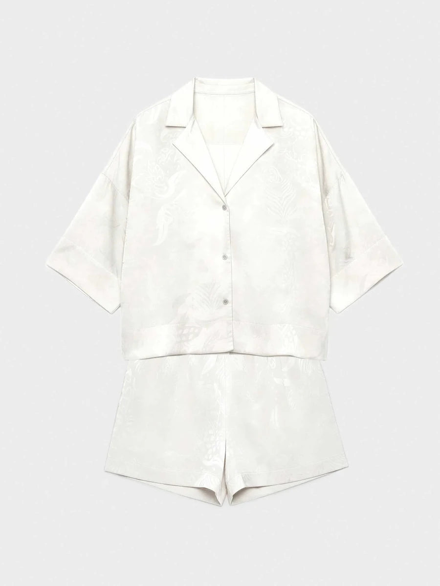 Pigiama corto donna mezza manica aperta short in raso Gisela 20389