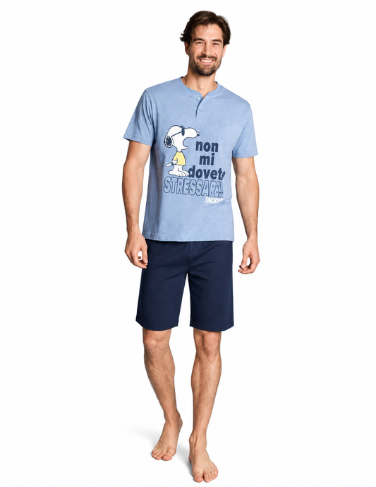 Pigiama corto serafino uomo Snoopy PNG4824