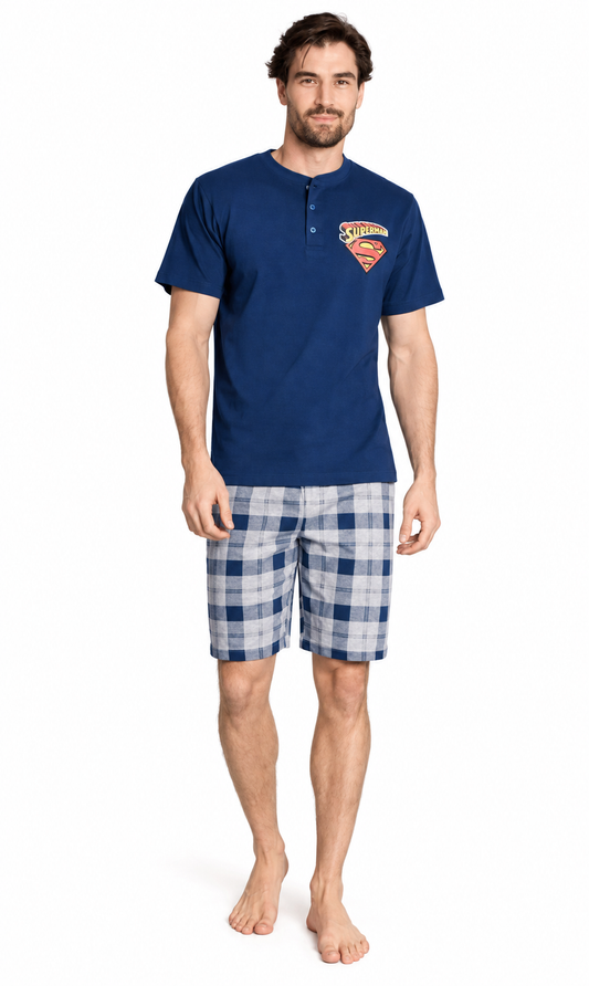 Pigiama corto serafino uomo Superman DCM7769