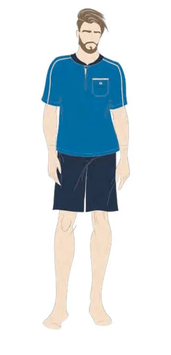 Pigiama corto uomo Nottingham 100% cotone NPA801