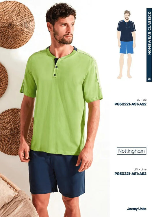 Pigiama corto uomo Nottingham 100% cotone PG50221