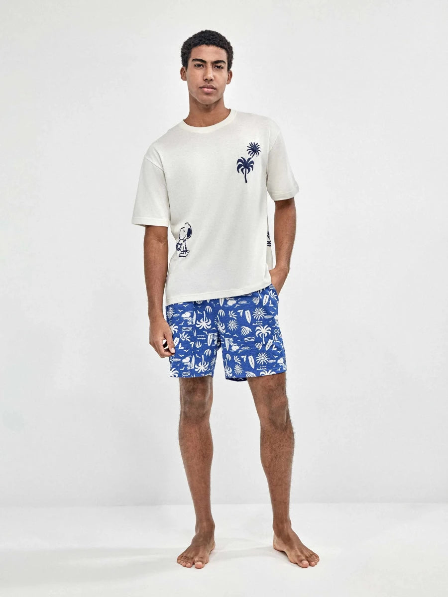 Pigiama corto uomo cotone Peanuts Gisela 20408