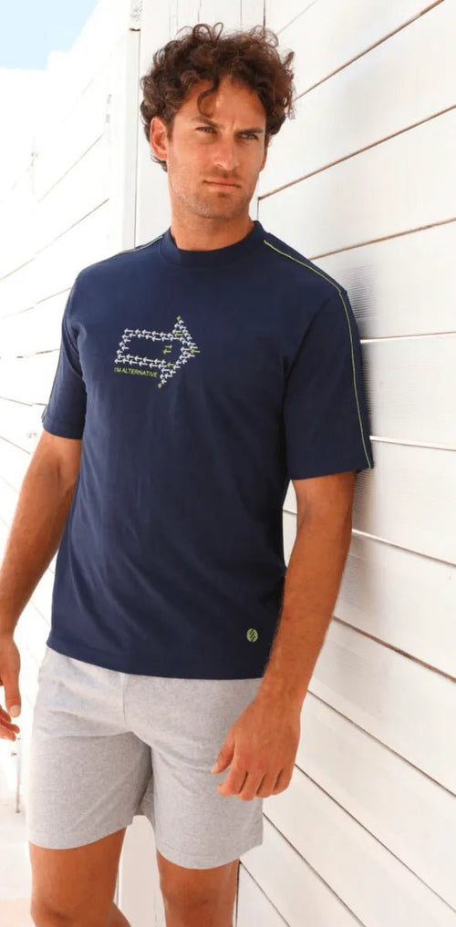 Pigiama corto uomo girocollo Nottingham 100% cotone NPA866